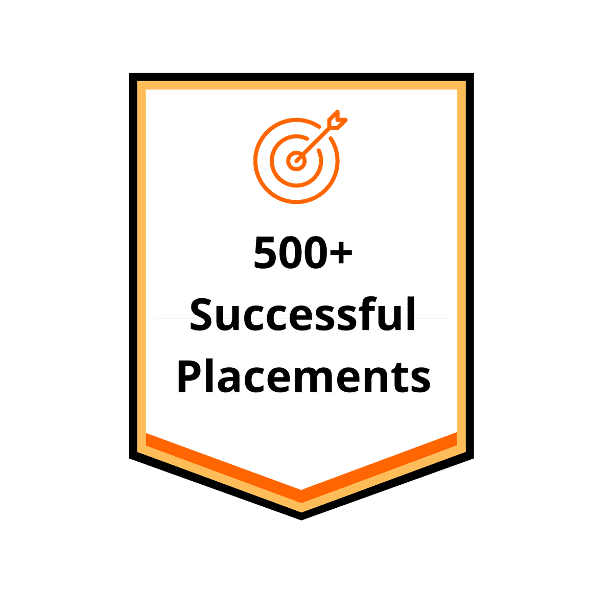500+ Successful Placements badge